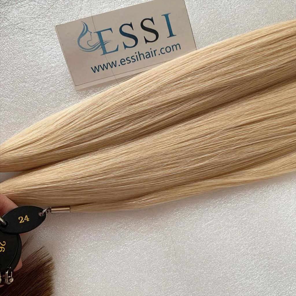 Virgin Cuticle Human Hair Perfect Color Match Blonde Color 60 Balayage Hand Tied Hair Weft For Salon Best Quality