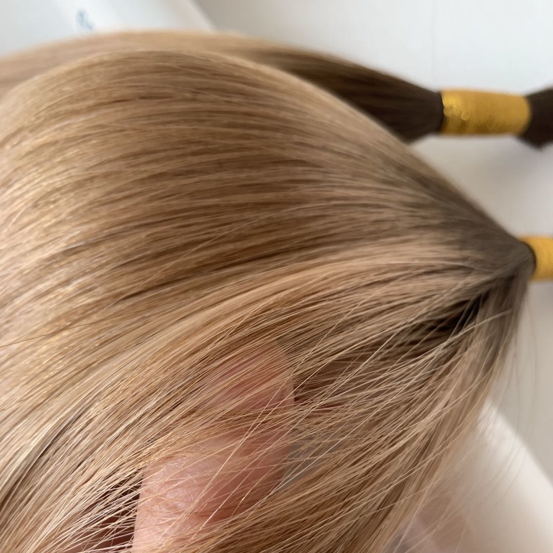 16 Inch Gray Hair Bulk Hair Extensions Virgin Cuticle Human Real Hair