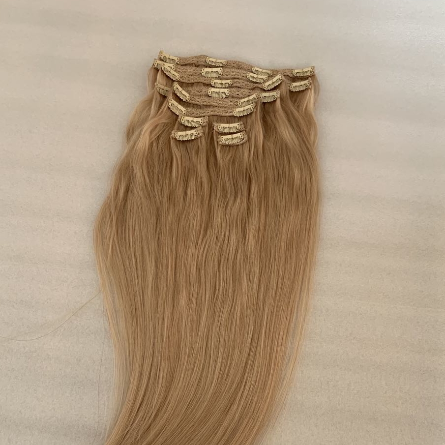 Blonde Color  Clip In Hair Extensions 100 Remy Human Hair High Quality