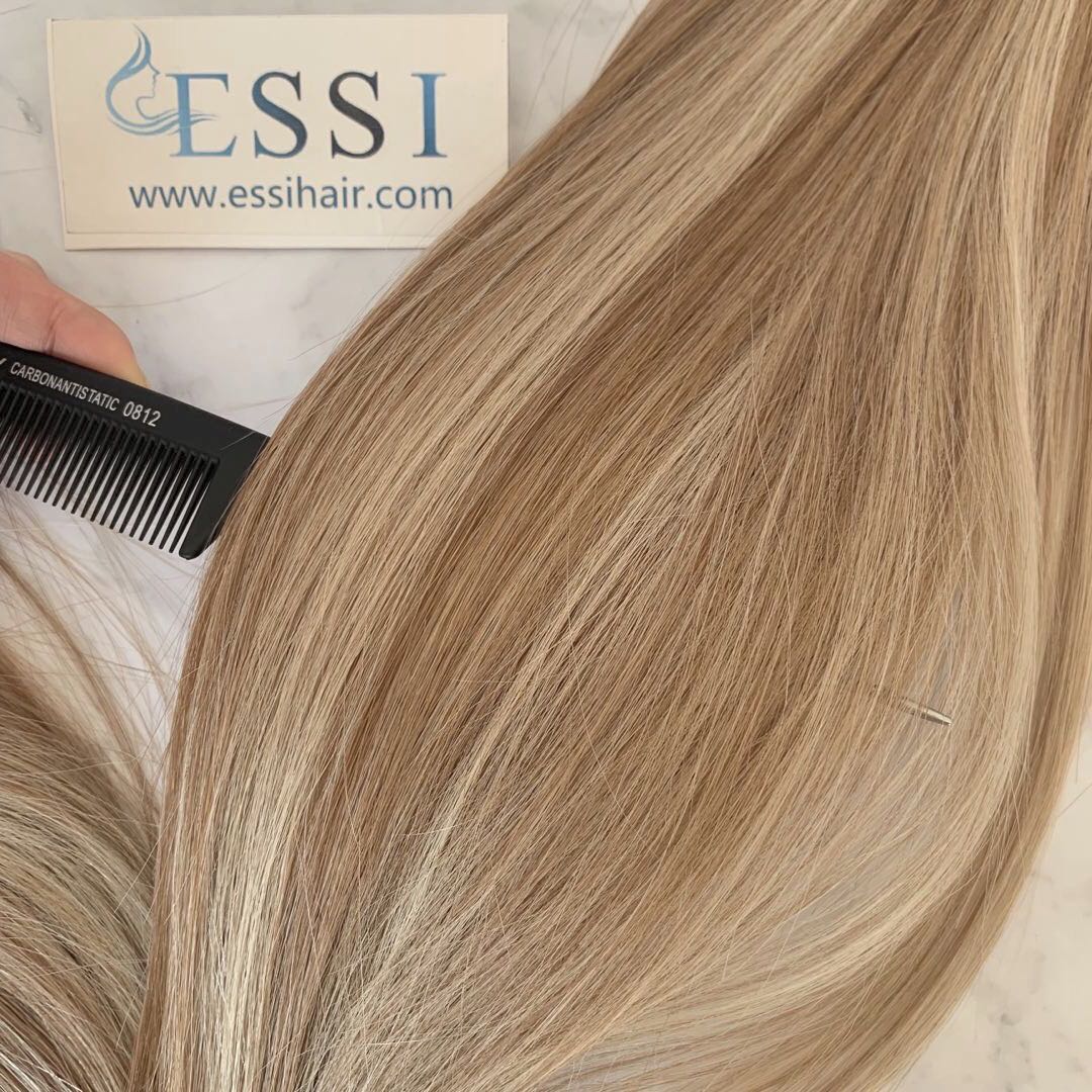 Least Damaging Essi Hair Best Quality European Russian Chinese Balayage Double Drawn Hair Weft Weave For Fine Hair 