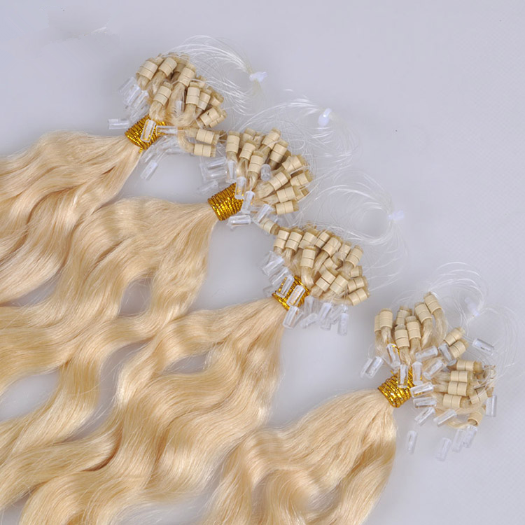 No Tangle No Dry No Fluffy Wholesale Double Drawn Keratin Nano Micro Ring Blonde Color Hair Extensions 