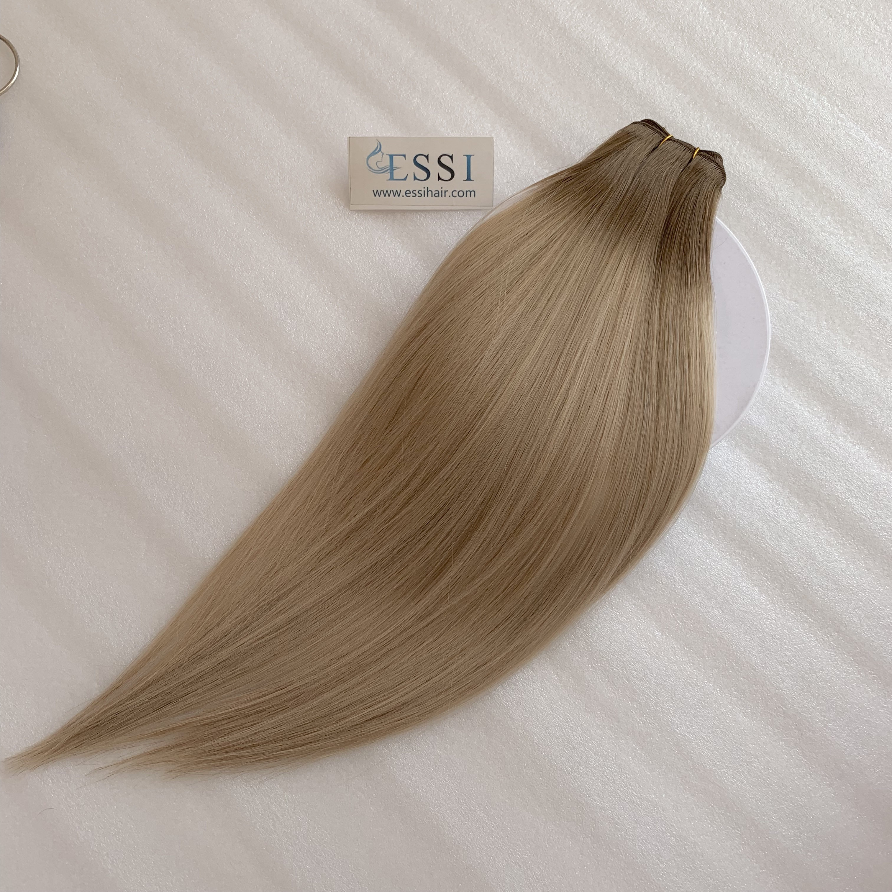 Virgin European Gray Grey And Black Color Straight Ombre Machine Made Hair Weft Extensions 